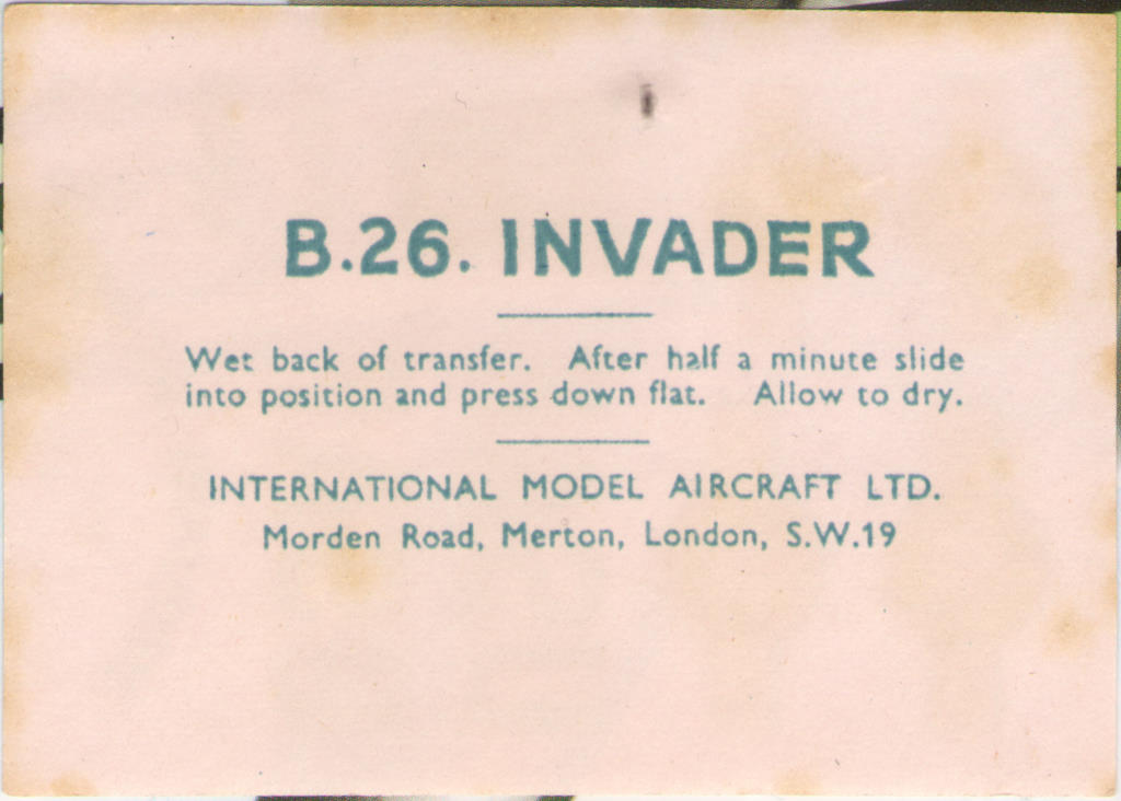 FROG 385P Douglas B-26 Invader 1958, IMA Ltd, 1958, box